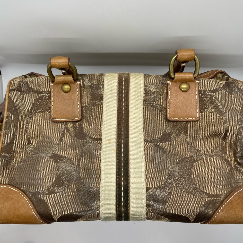 Coach Brown and Bronze Bag with Lavender Accents